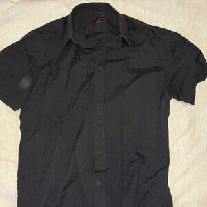 UNTUCKit class black button down short sleeves